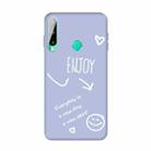 For Huawei Y6p (2020) Enjoy Smiley Heart Pattern Shockproof TPU Case(Light Purple) - 1