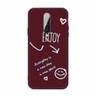 For OnePlus 8 Enjoy Smiley Heart Pattern Shockproof TPU Case(Wine Red) - 1