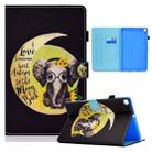 For Samsung Galaxy Tab A10.1 (2019) T510 Colored Drawing Horizontal Flip Leather Case with Holder & Card Slots(Moon Baby Elephant) - 1