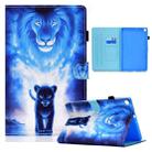 For Samsung Galaxy Tab A10.1 (2019) T510 Colored Drawing Horizontal Flip Leather Case with Holder & Card Slots(Lion) - 1