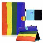 For Huawei MediaPad T3 10 Colored Drawing Horizontal Flip Leather Case with Holder & Card Slots(Rainbow) - 1