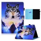 For Huawei MediaPad T3 10 Colored Drawing Horizontal Flip Leather Case with Holder & Card Slots(Wolf) - 1