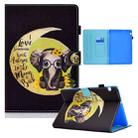 For Huawei MediaPad T5 10 Colored Drawing Horizontal Flip Leather Case with Holder & Card Slots(Moon Baby Elephant) - 1