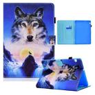For Huawei MediaPad T5 10 Colored Drawing Horizontal Flip Leather Case with Holder & Card Slots(Wolf) - 1