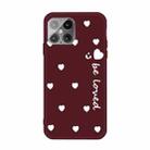 For iPhone 12 Pro Max Small Smiley Heart Pattern Shockproof TPU Case(Wine Red) - 1