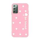 For Samsung Galaxy Note20 Small Smiley Heart Pattern Shockproof TPU Case(Pink) - 1