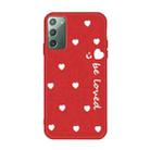 For Samsung Galaxy Note20 Small Smiley Heart Pattern Shockproof TPU Case(Red) - 1
