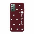 For Samsung Galaxy Note20 Small Smiley Heart Pattern Shockproof TPU Case(Wine Red) - 1