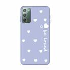 For Samsung Galaxy Note20 Small Smiley Heart Pattern Shockproof TPU Case(Light Purple) - 1