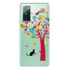 For Samsung Galaxy S20 FE Shockproof Painted Transparent TPU Protective Case(Cat Under The Tree) - 1
