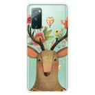 For Samsung Galaxy S20 FE Shockproof Painted Transparent TPU Protective Case(Flower Deer) - 1