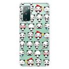 For Samsung Galaxy S20 FE Shockproof Painted Transparent TPU Protective Case(Mini Panda) - 1