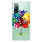 For Samsung Galaxy S20 FE Shockproof Painted Transparent TPU Protective Case(Oil Painting Tree) - 1