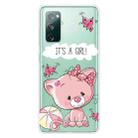 For Samsung Galaxy S20 FE Shockproof Painted Transparent TPU Protective Case(Cute Cat) - 1