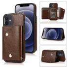 For iPhone 12 mini Shockproof PU + TPU Leather Case with Card Slots & Holder & Photo Frame & Wallet & Lanyard (Brown) - 1