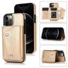 For iPhone 12 Pro Max Shockproof PU + TPU Leather Case with Card Slots & Holder & Photo Frame & Wallet & Lanyard(Gold) - 1