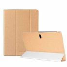 For TECLAST P10SE Anti-slip Texture Horizontal Flip Leather Protective Case with Holder(Gold) - 1