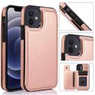 For iPhone 12 mini Shockproof PU + TPU Leather Case with Card Slots & Holder & Photo Frame & Wallet (Rose Gold) - 1