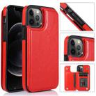 For iPhone 12 / 12 Pro Shockproof PU + TPU Leather Case with Card Slots & Holder & Photo Frame & Wallet(Red) - 1