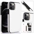 For iPhone 12 / 12 Pro Shockproof PU + TPU Leather Case with Card Slots & Holder & Photo Frame & Wallet(White) - 1