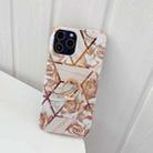 Plating Splicing Pattern Soft TPU Protective Case With Stand Ring Holder For iPhone 11(Stitching Gold Flowers) - 1
