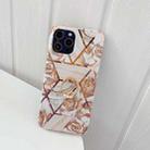 Plating Splicing Pattern Soft TPU Protective Case With Stand Ring Holder For iPhone 11 Pro Max(Stitching Gold Flowers) - 1