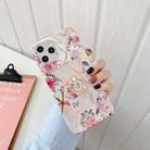 Plating Splicing Pattern Soft TPU Protective Case With Stand Ring Holder For iPhone 12 / 12 Pro(Stitching Retro Flowers) - 1