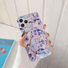Plating Splicing Pattern Soft TPU Protective Case For iPhone 11 Pro Max(Stitching Blue Flowers) - 1