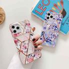 Plating Splicing Pattern Soft TPU Protective Case For iPhone 12 Pro Max(Stitching White Flowers) - 6