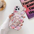 Electroplating Stitching Pattern Soft TPU Protective Case With Folding Holder For iPhone 12 Mini(Stitching Retro Flowers) - 1