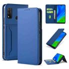 For Huawei P Smart 2020 Strong Magnetism Liquid Feel Horizontal Flip Leather Case with Holder & Card Slots & Wallet(Blue) - 1