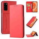 For Huawei Honor V30 Strong Magnetism Liquid Feel Horizontal Flip Leather Case with Holder & Card Slots & Wallet(Red) - 1