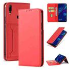 For Huawei P Smart (2019) / Honor 10 Lite Strong Magnetism Liquid Feel Horizontal Flip Leather Case with Holder & Card Slots & Wallet(Red) - 1