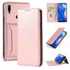 For Huawei P Smart Z / Y9 Prime (2019) Strong Magnetism Liquid Feel Horizontal Flip Leather Case with Holder & Card Slots & Wallet(Rose Gold) - 1