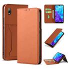 For Huawei Honor 8S / Y5 (2019) Strong Magnetism Liquid Feel Horizontal Flip Leather Case with Holder & Card Slots & Wallet(Brown) - 1