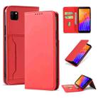 For Huawei Y5P / Honor 9S Strong Magnetism Liquid Feel Horizontal Flip Leather Case with Holder & Card Slots & Wallet(Red) - 1