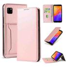 For Huawei Y5P / Honor 9S Strong Magnetism Liquid Feel Horizontal Flip Leather Case with Holder & Card Slots & Wallet(Rose Gold) - 1