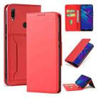 For Huawei Y6(2019) / Honor 8A Strong Magnetism Liquid Feel Horizontal Flip Leather Case with Holder & Card Slots & Wallet(Red) - 1
