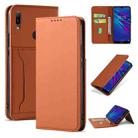 For Huawei Y6(2019) / Honor 8A Strong Magnetism Liquid Feel Horizontal Flip Leather Case with Holder & Card Slots & Wallet(Brown) - 1