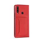For Huawei Y6P Strong Magnetism Liquid Feel Horizontal Flip Leather Case with Holder & Card Slots & Wallet(Red) - 3