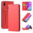 For Huawei Y7 (2019) / Y7 Prime (2019) Strong Magnetism Liquid Feel Horizontal Flip Leather Case with Holder & Card Slots & Wallet(Red) - 1