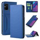 For Huawei Honor 9A Strong Magnetism Liquid Feel Horizontal Flip Leather Case with Holder & Card Slots & Wallet(Blue) - 1