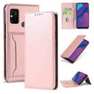 For Huawei Honor 9A Strong Magnetism Liquid Feel Horizontal Flip Leather Case with Holder & Card Slots & Wallet(Rose Gold) - 1