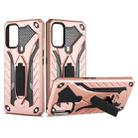 For OPPO Realme 7 Pro Shockproof TPU + PC Protective Case with Holder(Rose Gold) - 1