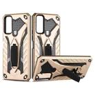 For vivo Y20 Shockproof TPU + PC Protective Case with Holder(Gold) - 1