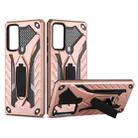 For Samsung Galaxy S20 FE Shockproof TPU + PC Protective Case with Holder(Rose Gold) - 1