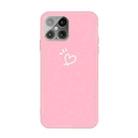 For iPhone 12 mini Three Dots Love-heart Pattern Frosted TPU Protective Case  (Pink) - 1