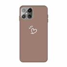 For iPhone 12 mini Three Dots Love-heart Pattern Frosted TPU Protective Case  (Khaki) - 1