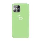 For iPhone 12 mini Three Dots Love-heart Pattern Frosted TPU Protective Case  (Green) - 1