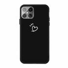 For iPhone 12 Pro Max Three Dots Love-heart Pattern Frosted TPU Protective Case (Black) - 1